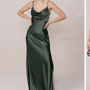 Revelry Dark Olive Green Slip Dress